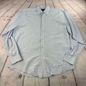 Brooks Brothers 346 Button Down Blue Shirt Men's Large Checks